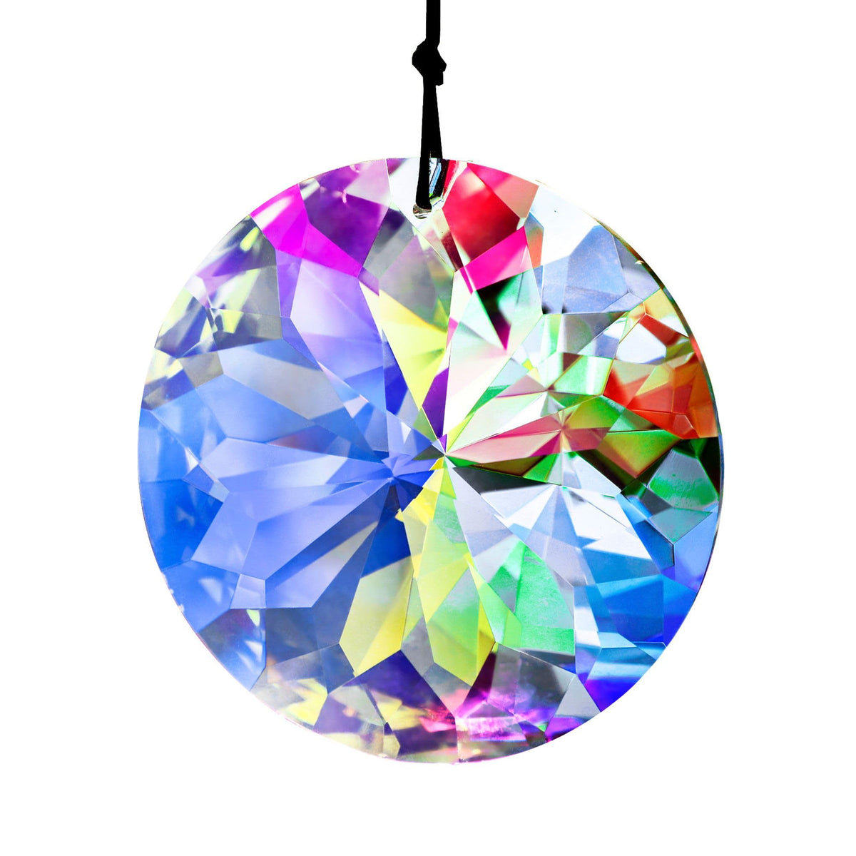 YU FENG 3-inch hanging crystal prism in sunlight for windows