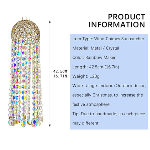 YU FENG ab-color crystal suncatcher with gold frame enhances window decor