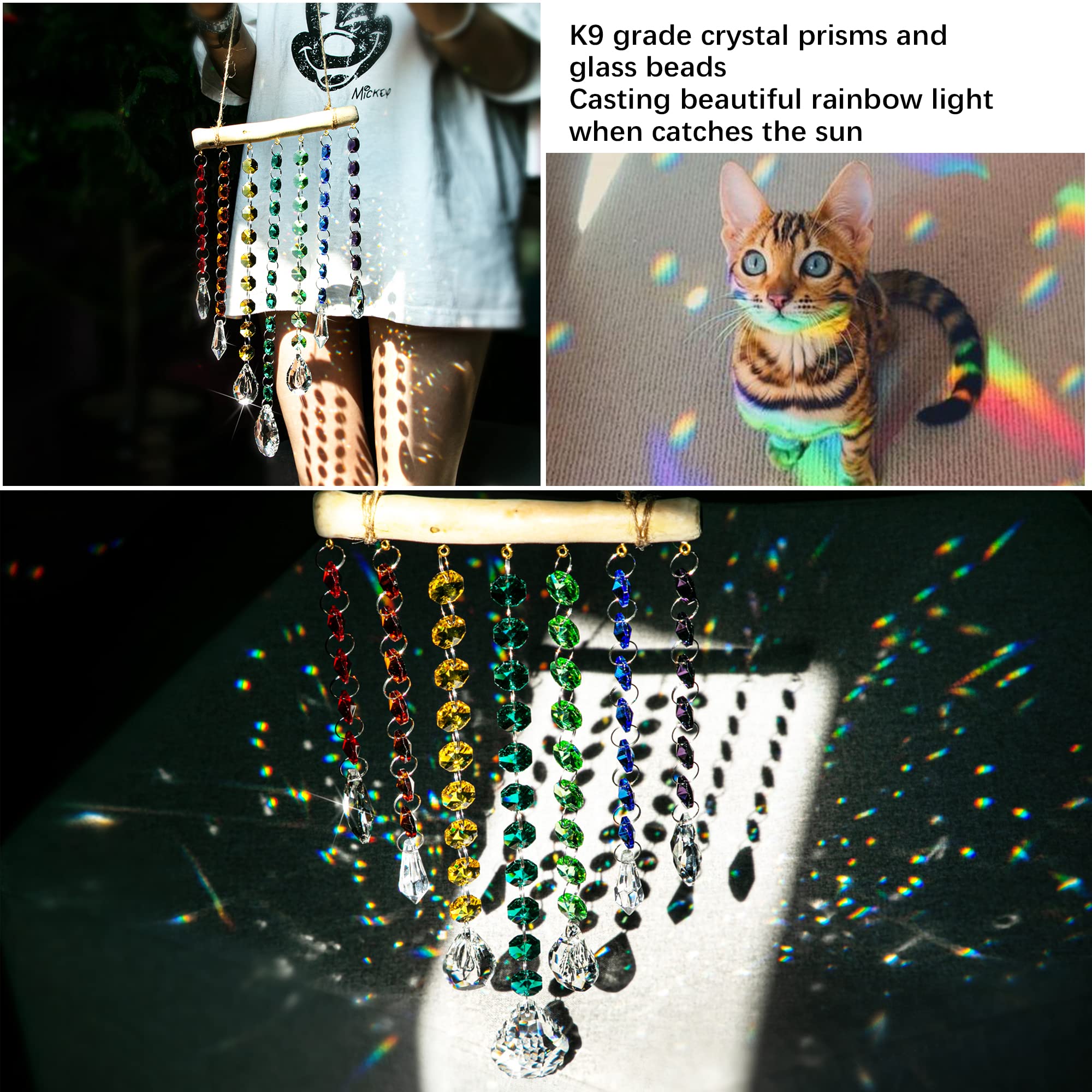 YU FENG clear crystal prisms refract light for bright decor.