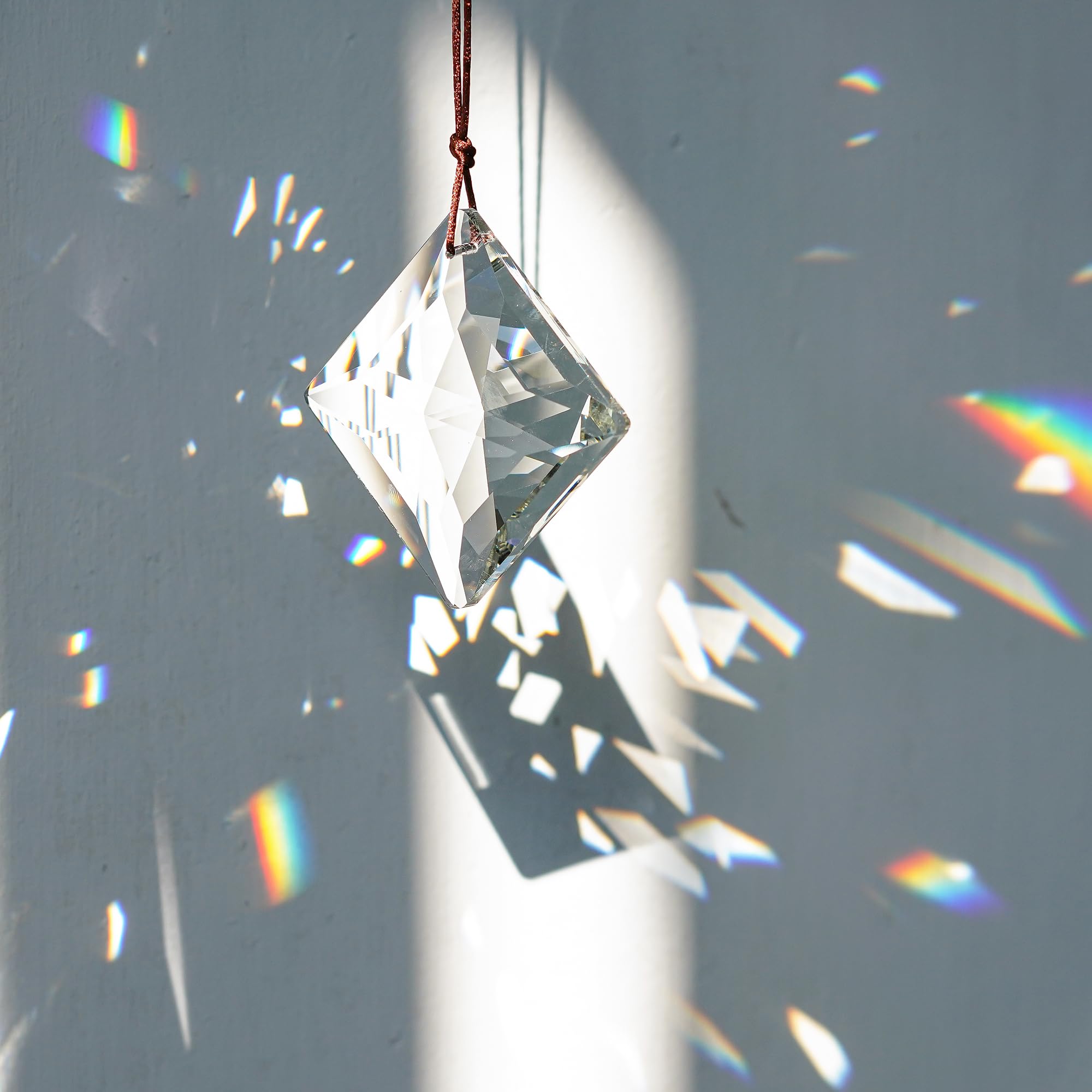 YU FENG convex crystal pendant captures sunlight for vibrant decor.
