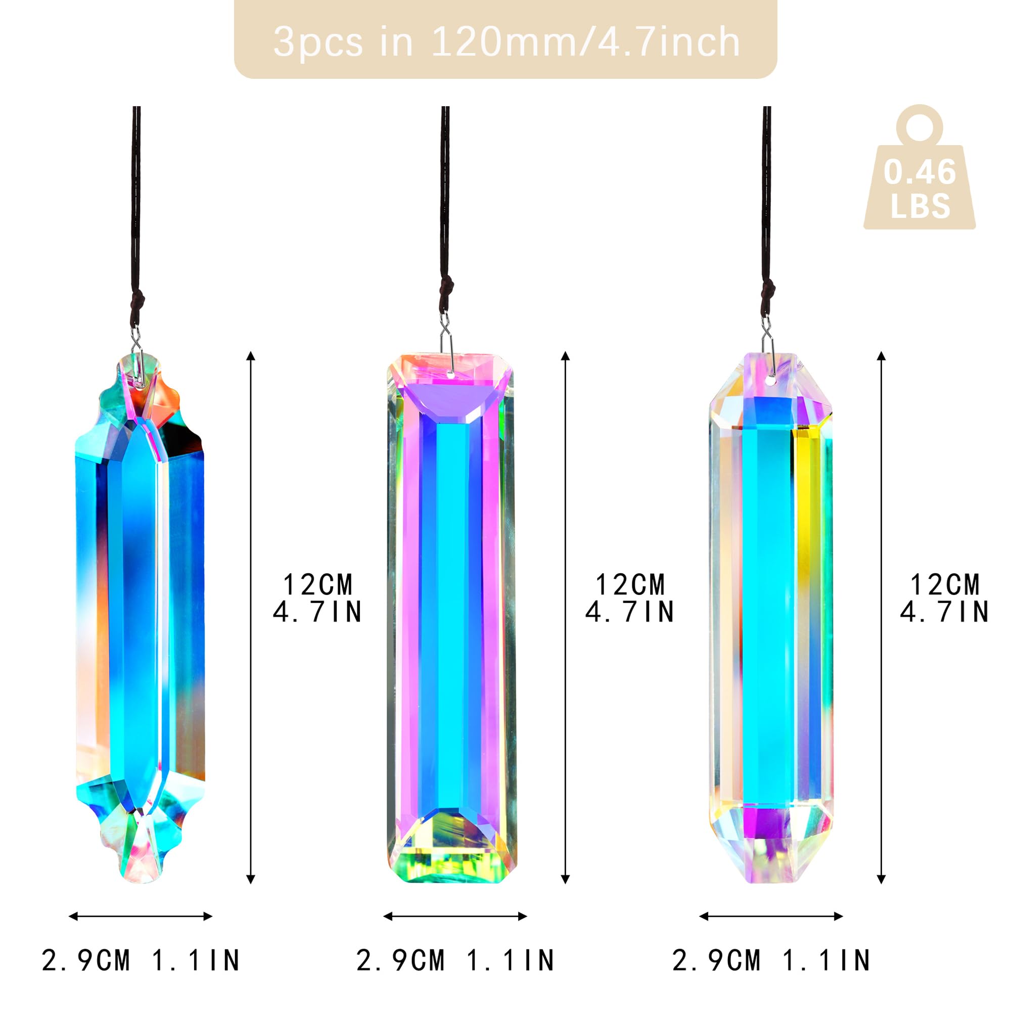 YU FENG crystal suncatcher rectangle garden hanging adds colorful light in sunny spaces.