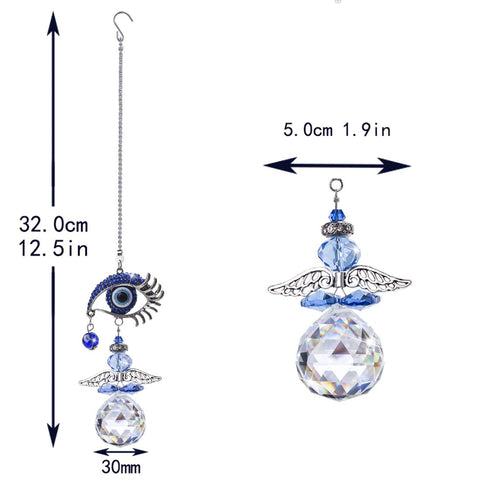 YU FENG guardian angel crystal suncatcher enhances car decor with a subtle shield against negative energy.