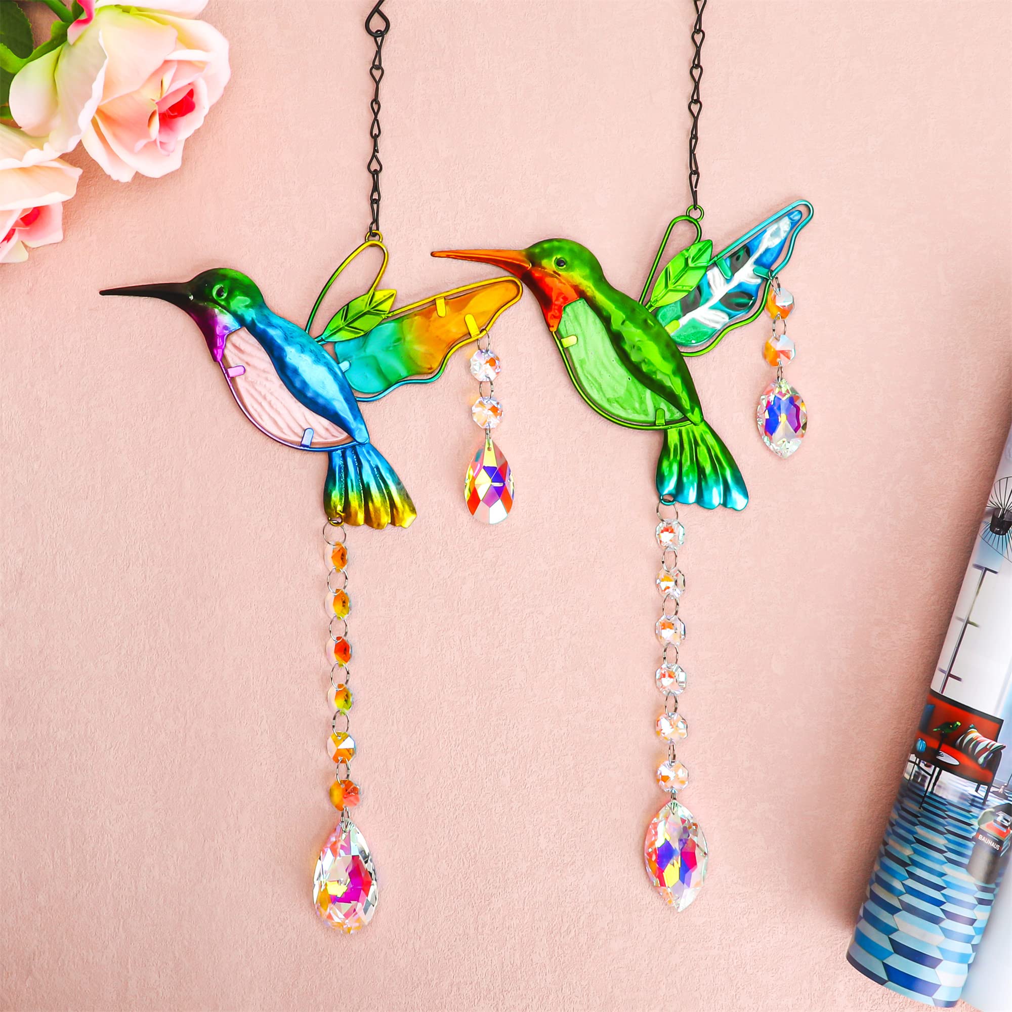 YU FENG hanging crystal suncatcher for windows transforms light in any room