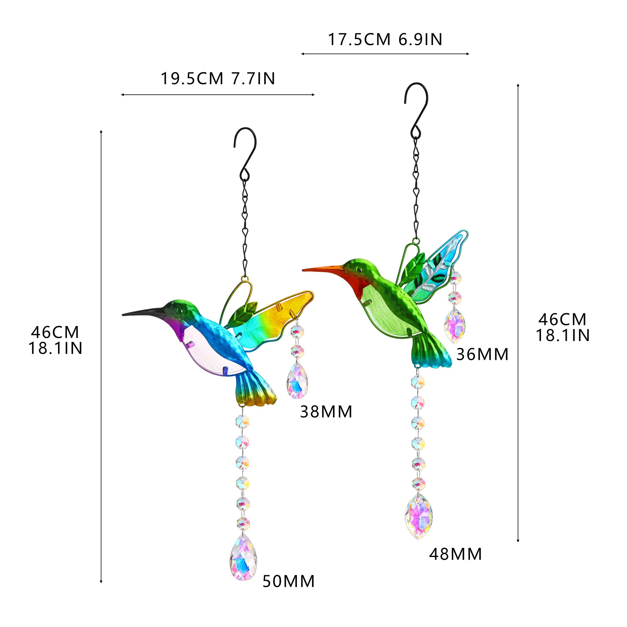 YU FENG hummingbird suncatchers window display enriches indoor lighting with rainbow reflections