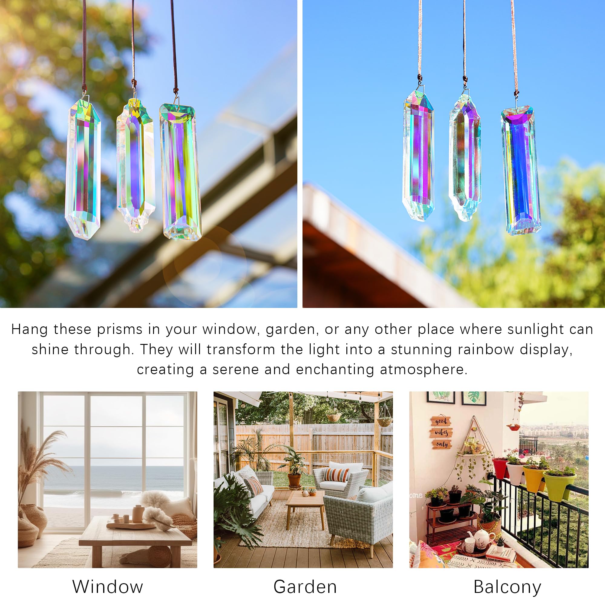 YU FENG rainbow-making prisms transform direct sunlight into cheerful color at home.