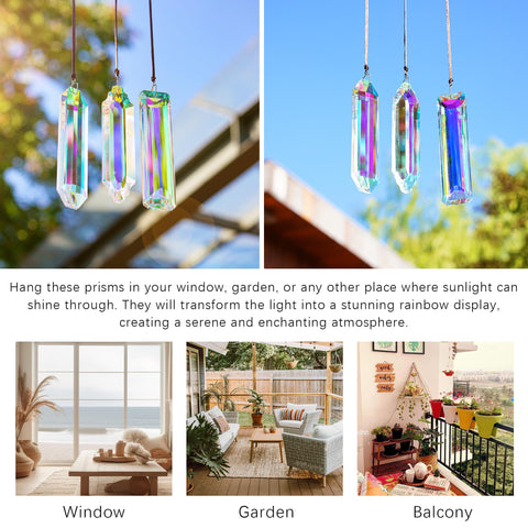 YU FENG rainbow-making prisms transform direct sunlight into cheerful color at home.