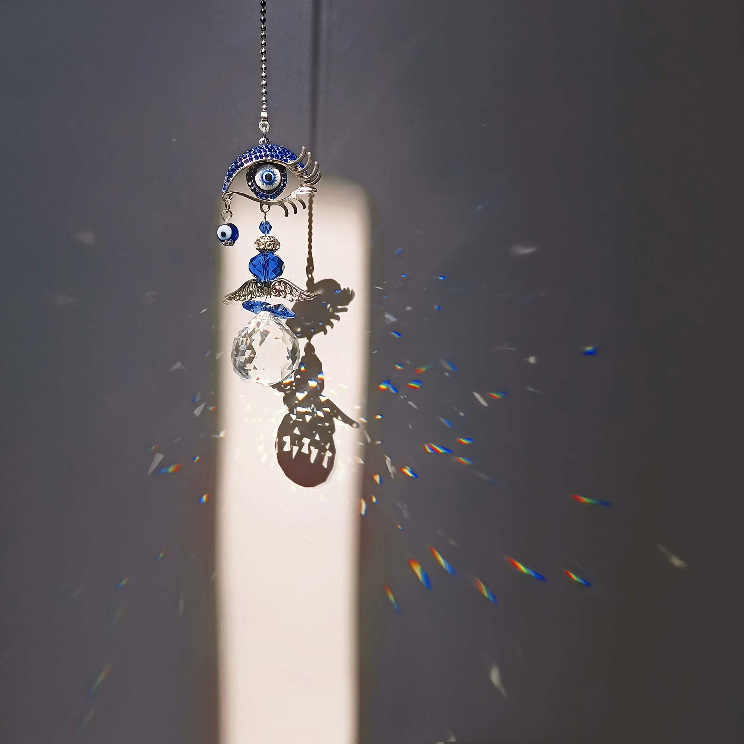 YU FENG Turkish eye pendant crystal decor protects spaces with Nazar energy and refined style.