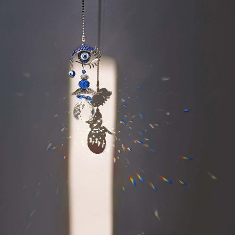 YU FENG Turkish eye pendant crystal decor protects spaces with Nazar energy and refined style.