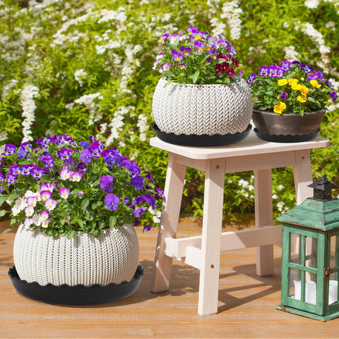 YUANAIYI Decorative pebbles brighten the saucer for an attractive display.