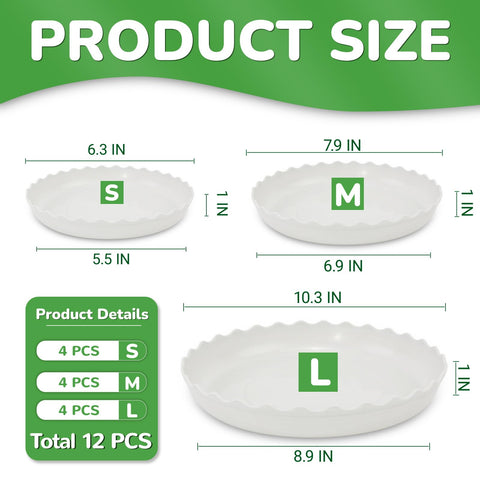 YUANAIYI Wave Plant Saucer 6inch watercatch tray protecting floors
