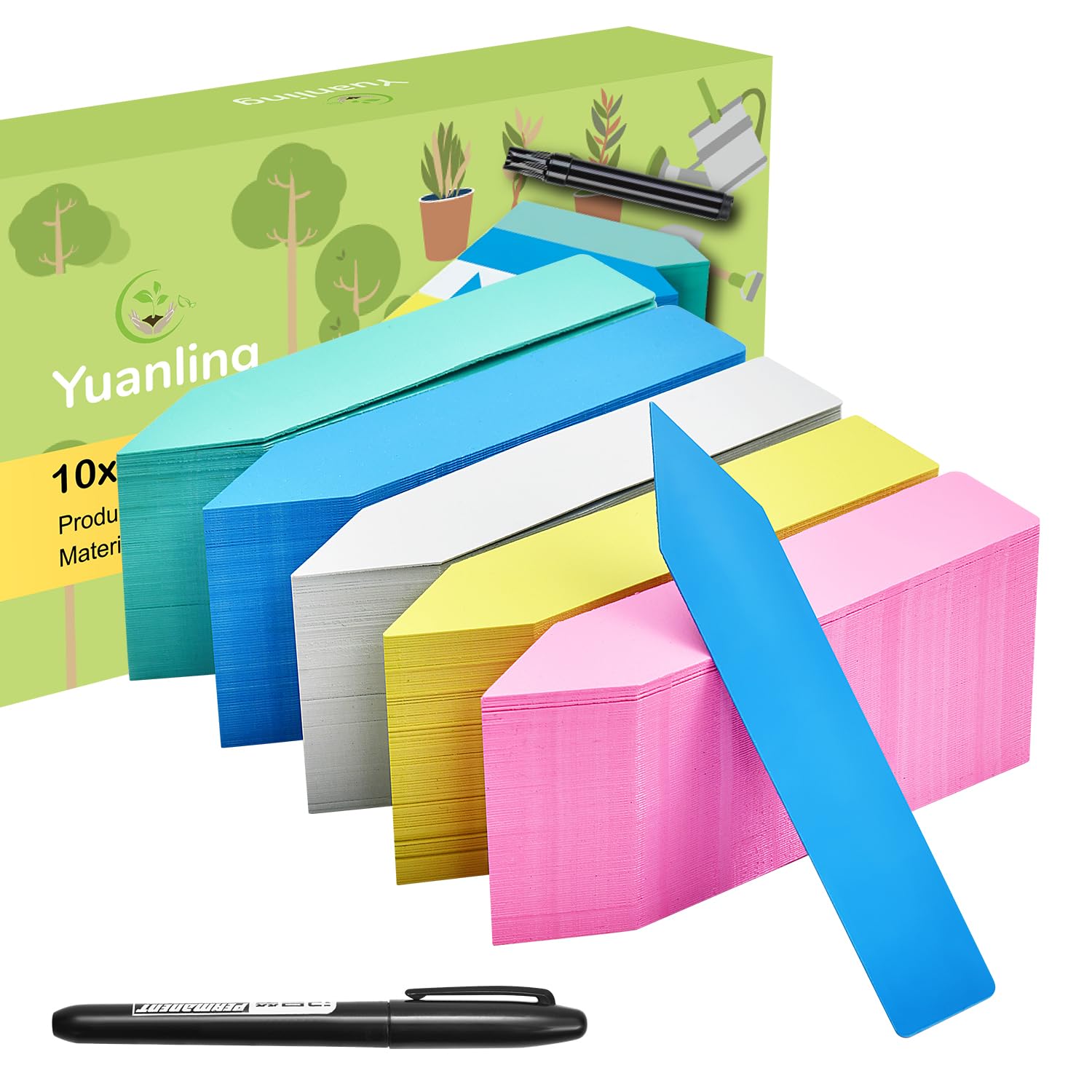 Yuanling plant labels 1000 pcs five colors for seedling identification and garden organization