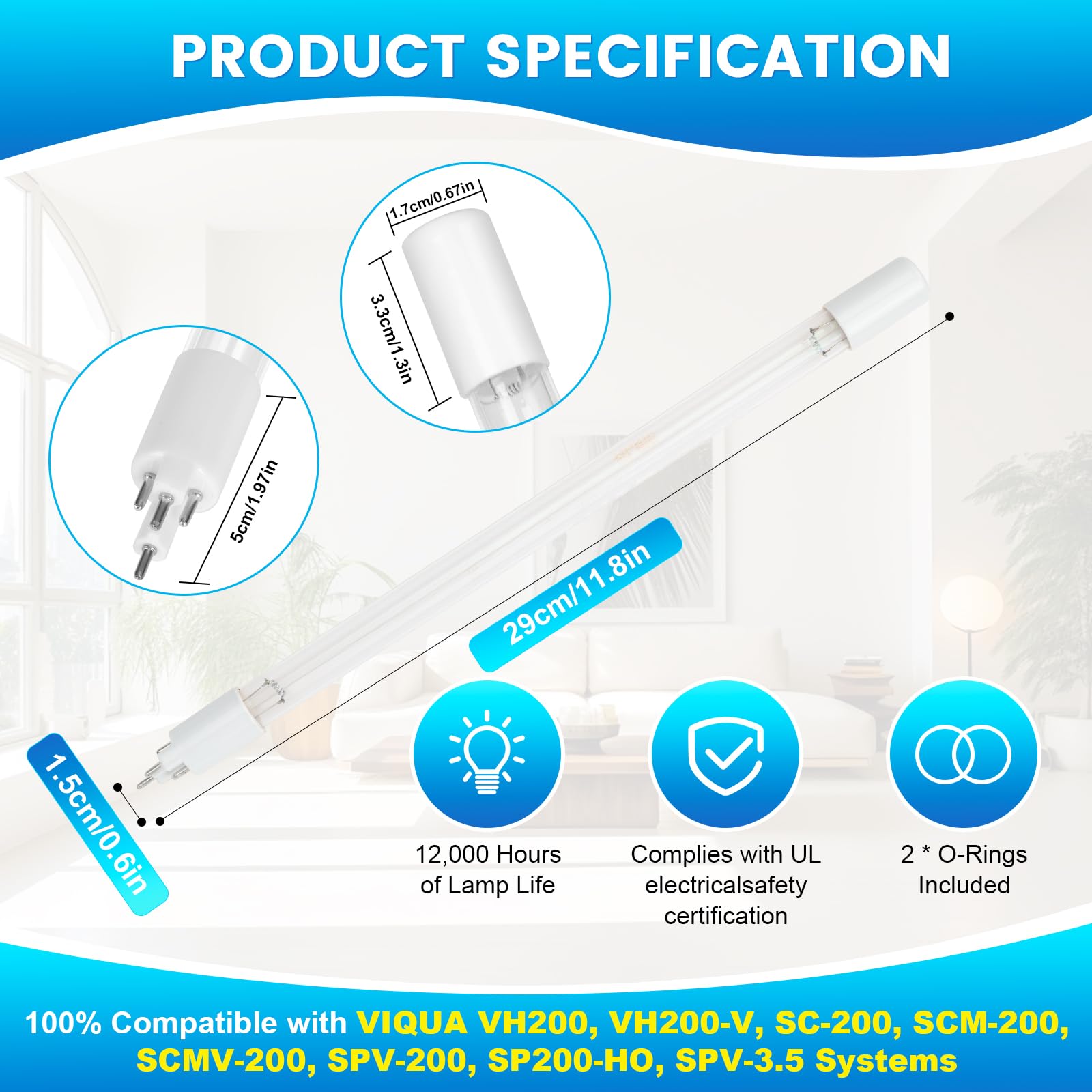 YUBEYI S200RL-HO lamp installation ensuring quick, easy replacement.
