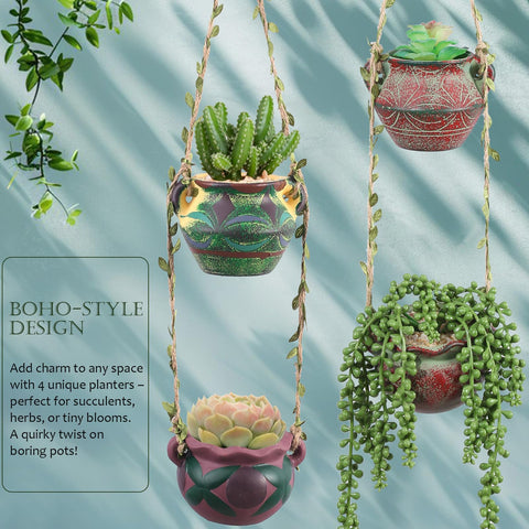 Planters hanging indoors on balcony or kitchen for versatile use