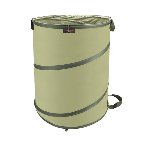 YUDI & GARDEN 45-gallon collapsible garbage bin ready for yard cleanup.