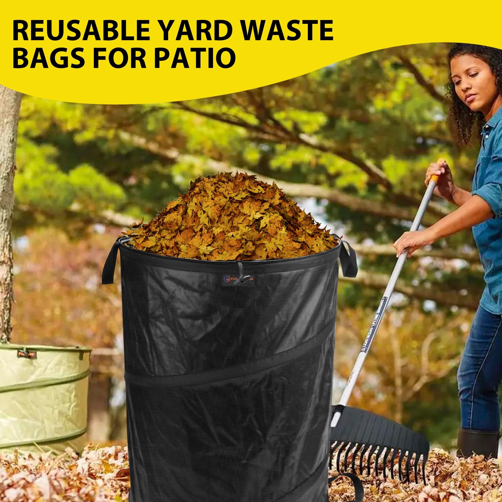YUDI & GARDEN collapsible bin features an internal spring for hands-free setup.