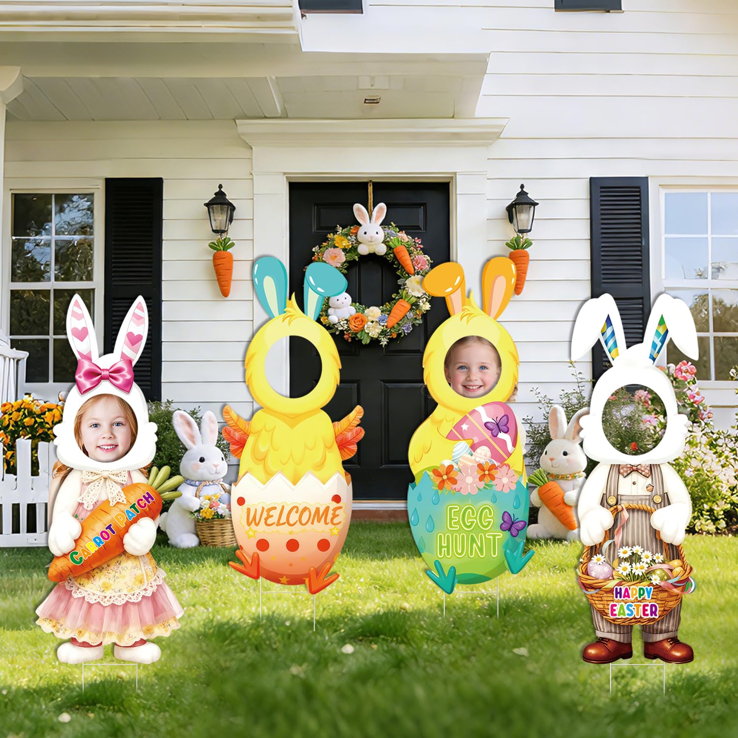 Yudlto Easter yard sign egg hunt invites family to join spring activities.