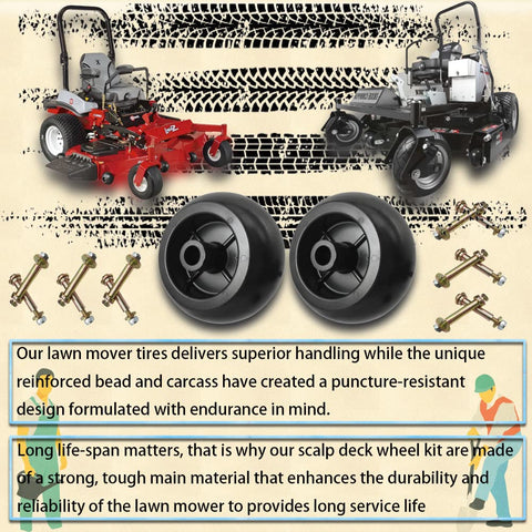 Yue Exmark wheel kit hardware set close-up shows included components.