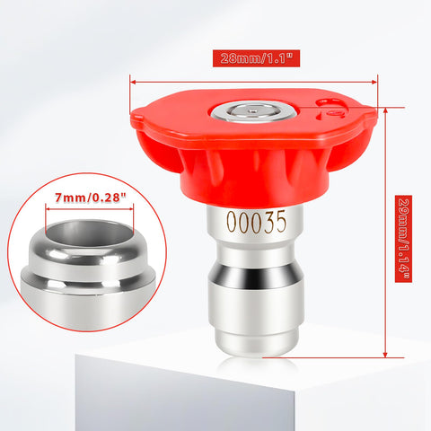 YUEARN spray angles range from 0 to 65 degrees