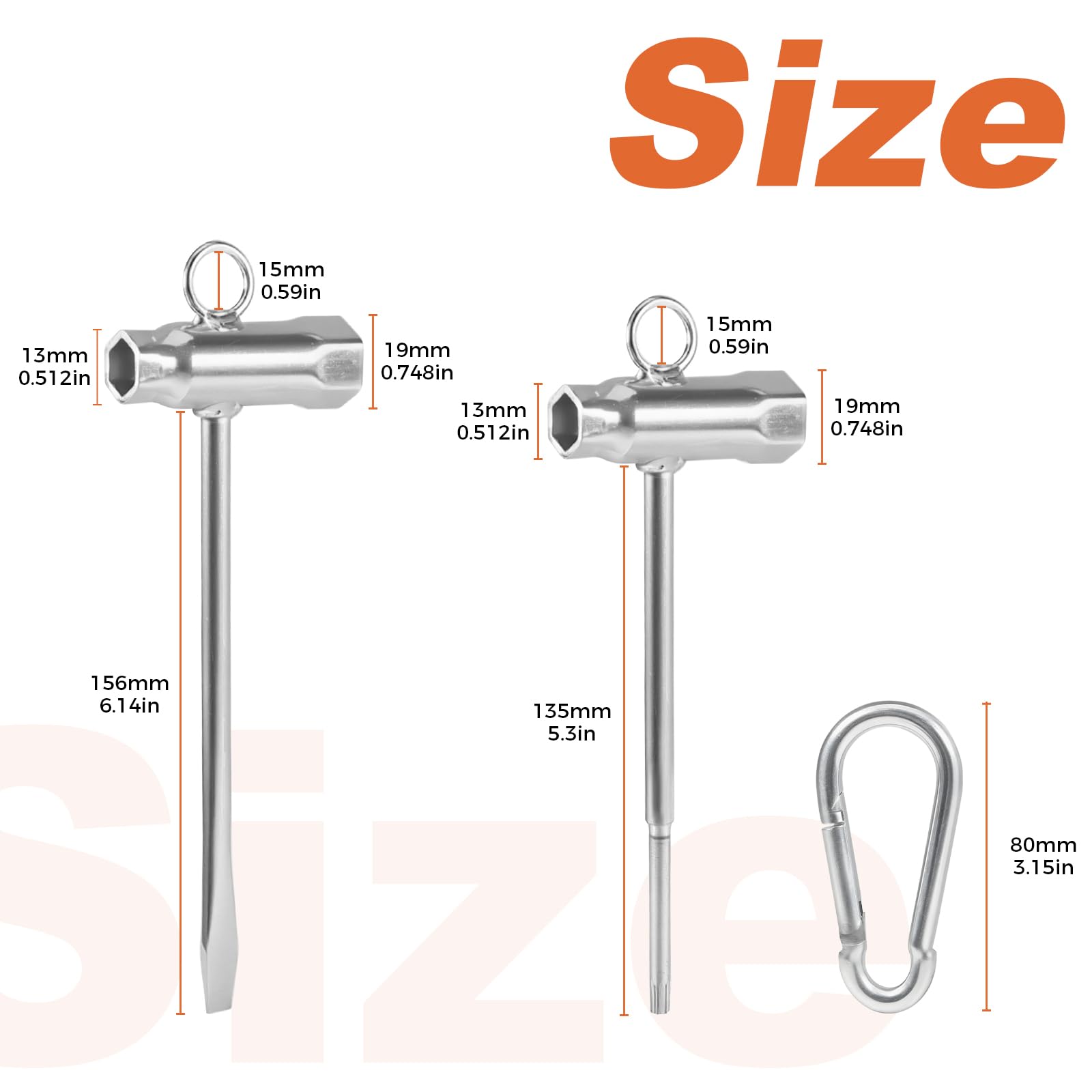 YUEARN chainsaw wrench shows 13x19mm T-Wrench for quick chain adjustments
