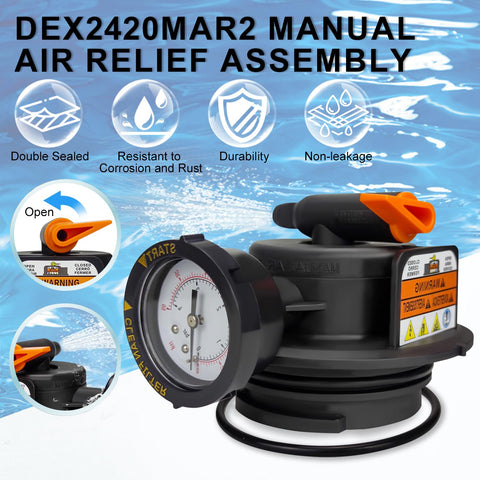 Yueidung 2420MAR2 valve with integrated pressure gauge for monitoring filter performance.
