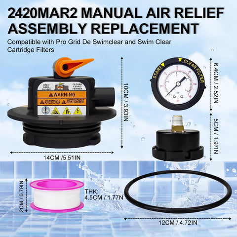 Clear, tool-free installation steps shown for Yueidung relief valve kit.