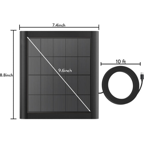 YUELAN 7x9 inch solar panel maximizes sun exposure for faster Ring battery charging.