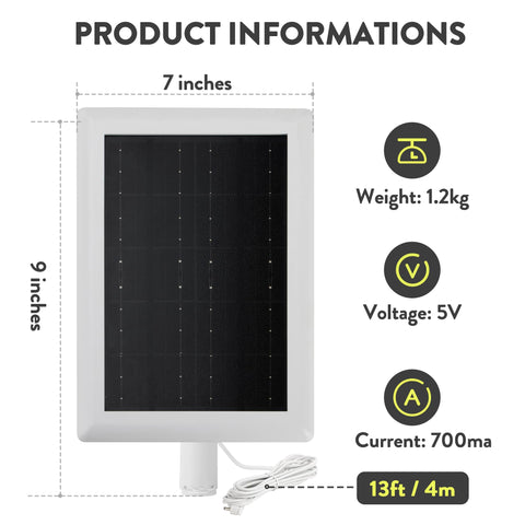 YUELAN Ring solar panel 12ft cable extends placement options for flexible setup.