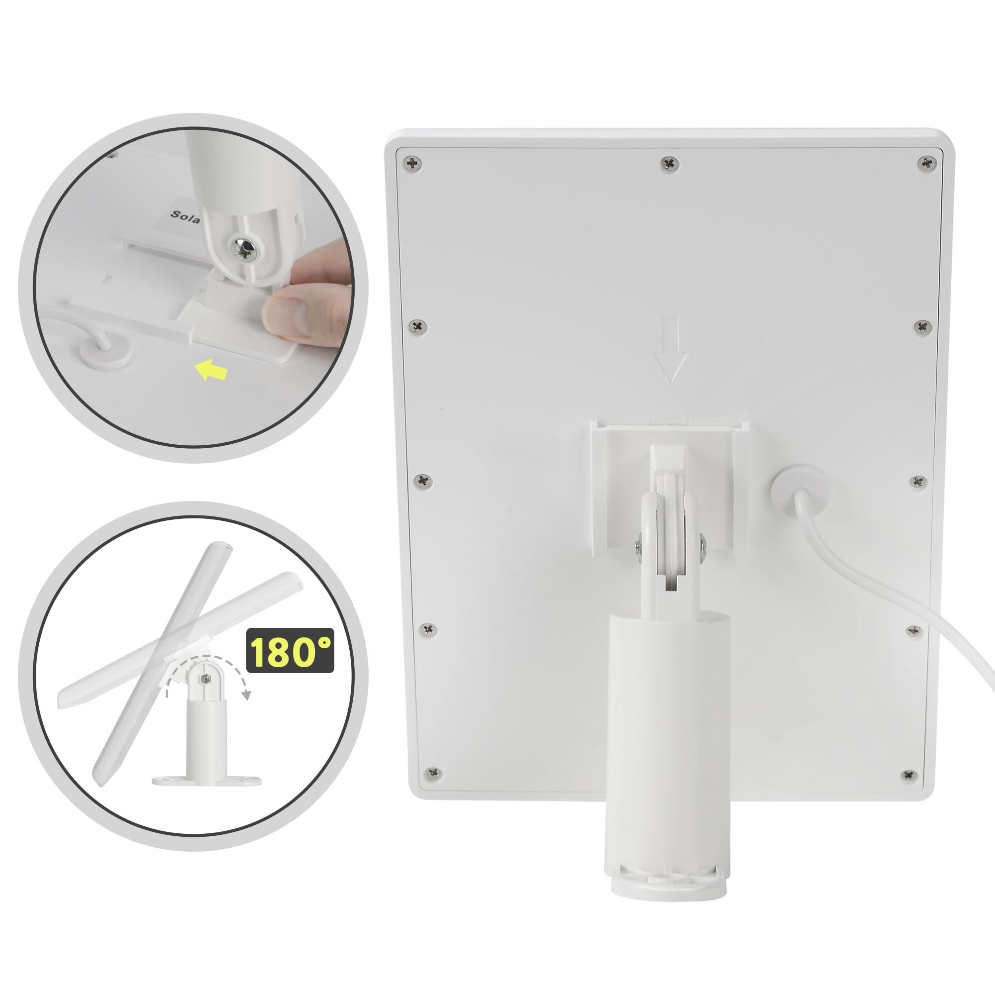 YUELAN packaging includes two solar panels, mounts, and cables for quick setup.