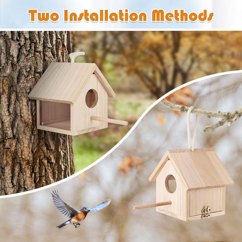 YUEPET back slot and screws simplify wall or tree mounting.