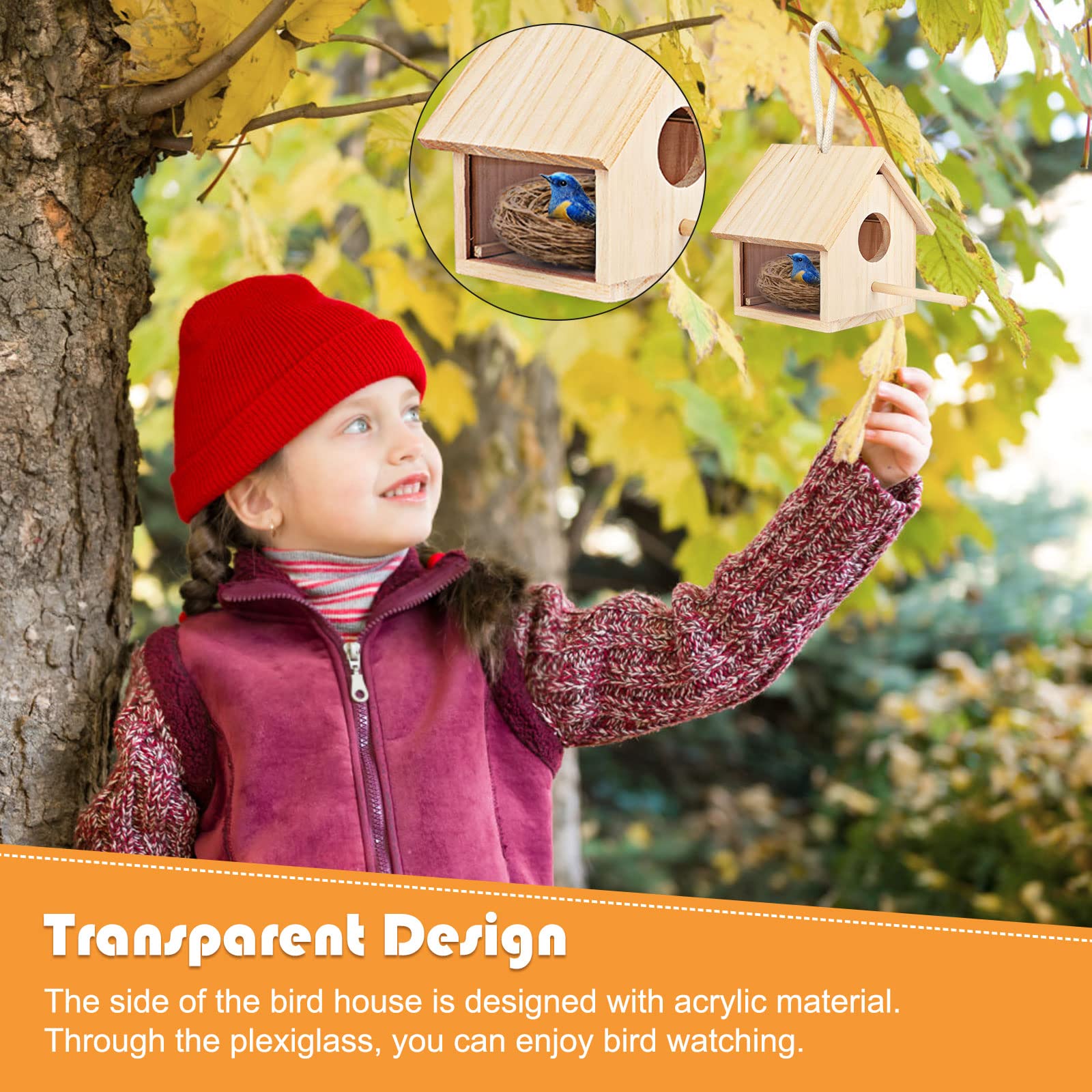YUEPET hanging rope design allows flexible mounting on branches.
