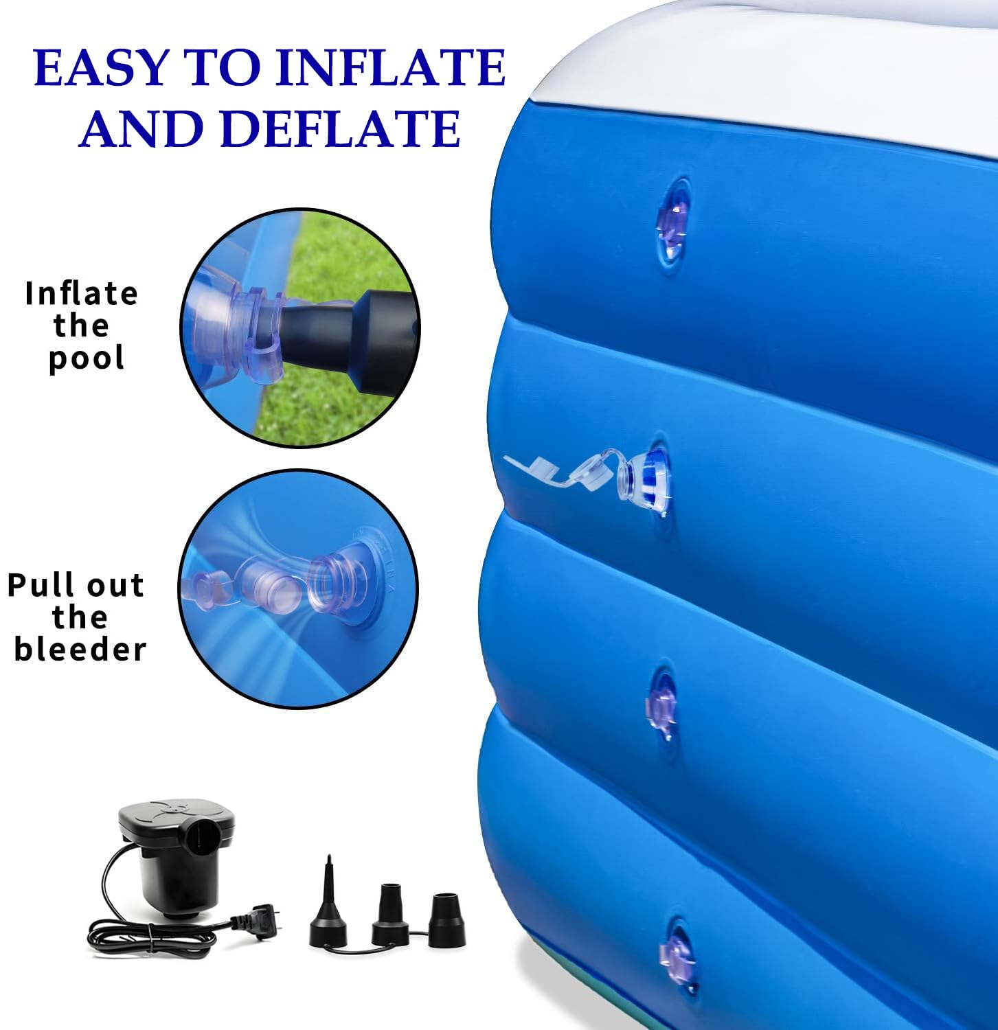 YUEPOOL four-chamber design with included pump allows quick inflation.