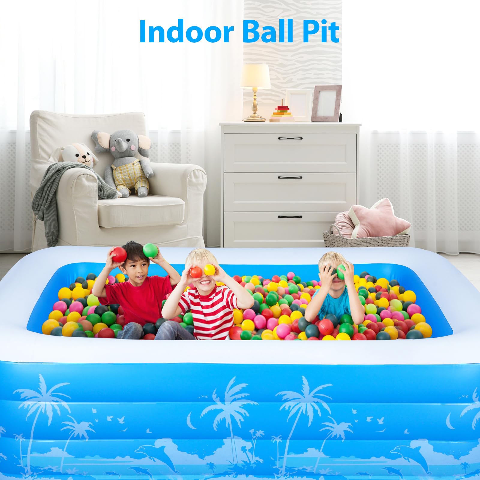 YUEPOOL four-chamber inflation pump makes setup quick and easy.