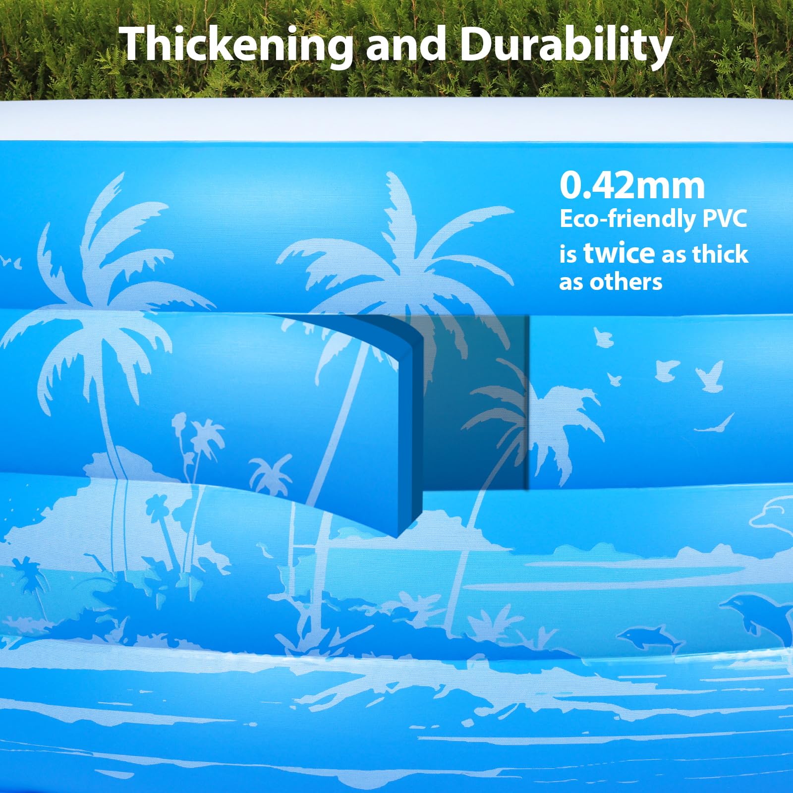 YUEPOOL smooth bottom and rails ensure comfortable standing and seating