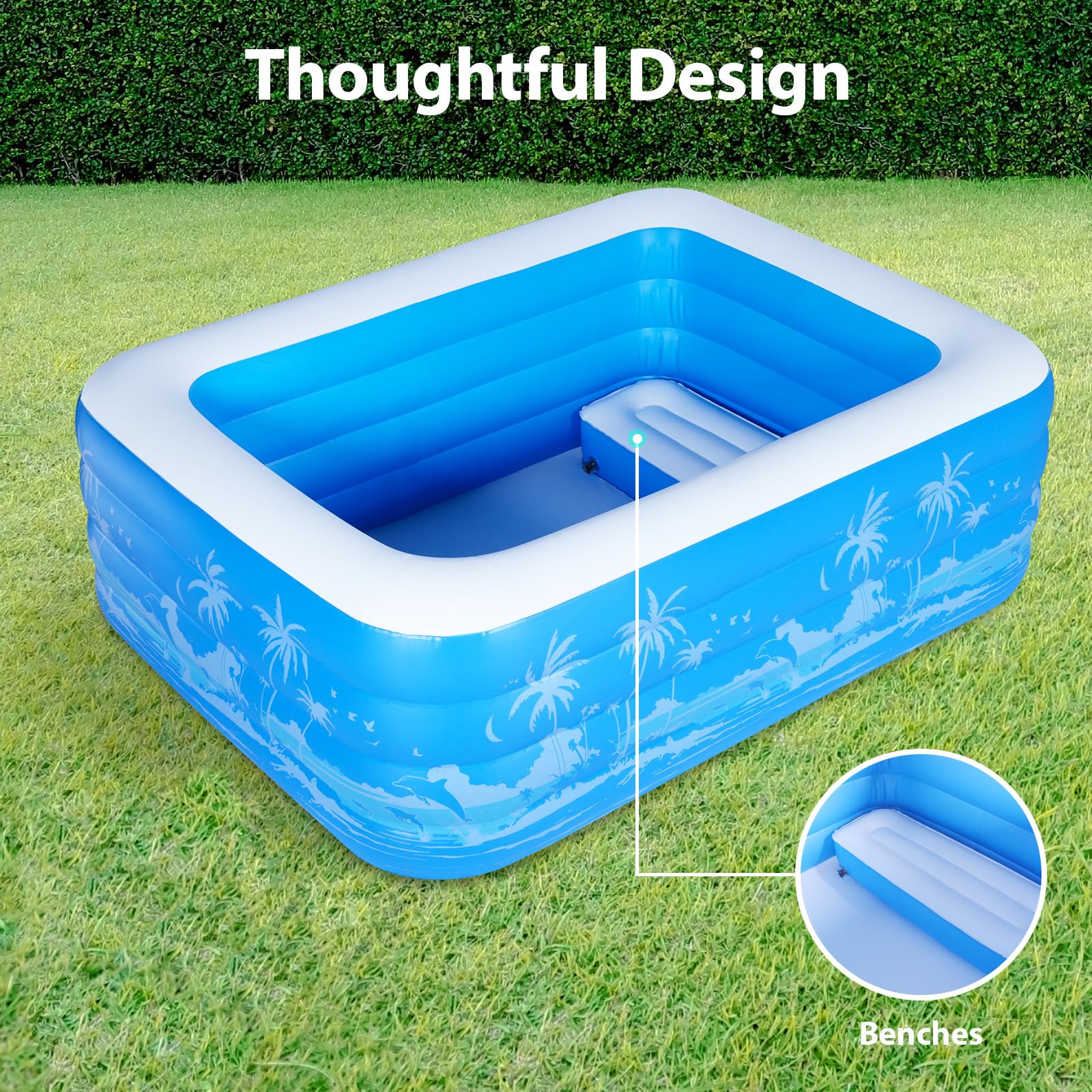 YUEPOOL thickened PVC pool material reduces punctures for durable backyard use.