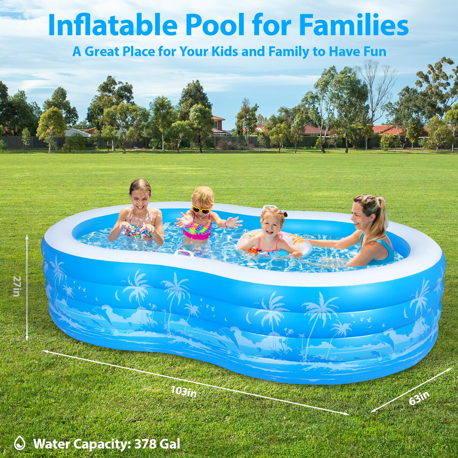 YUEPOOL thickened walls and durable construction resist punctures for long use