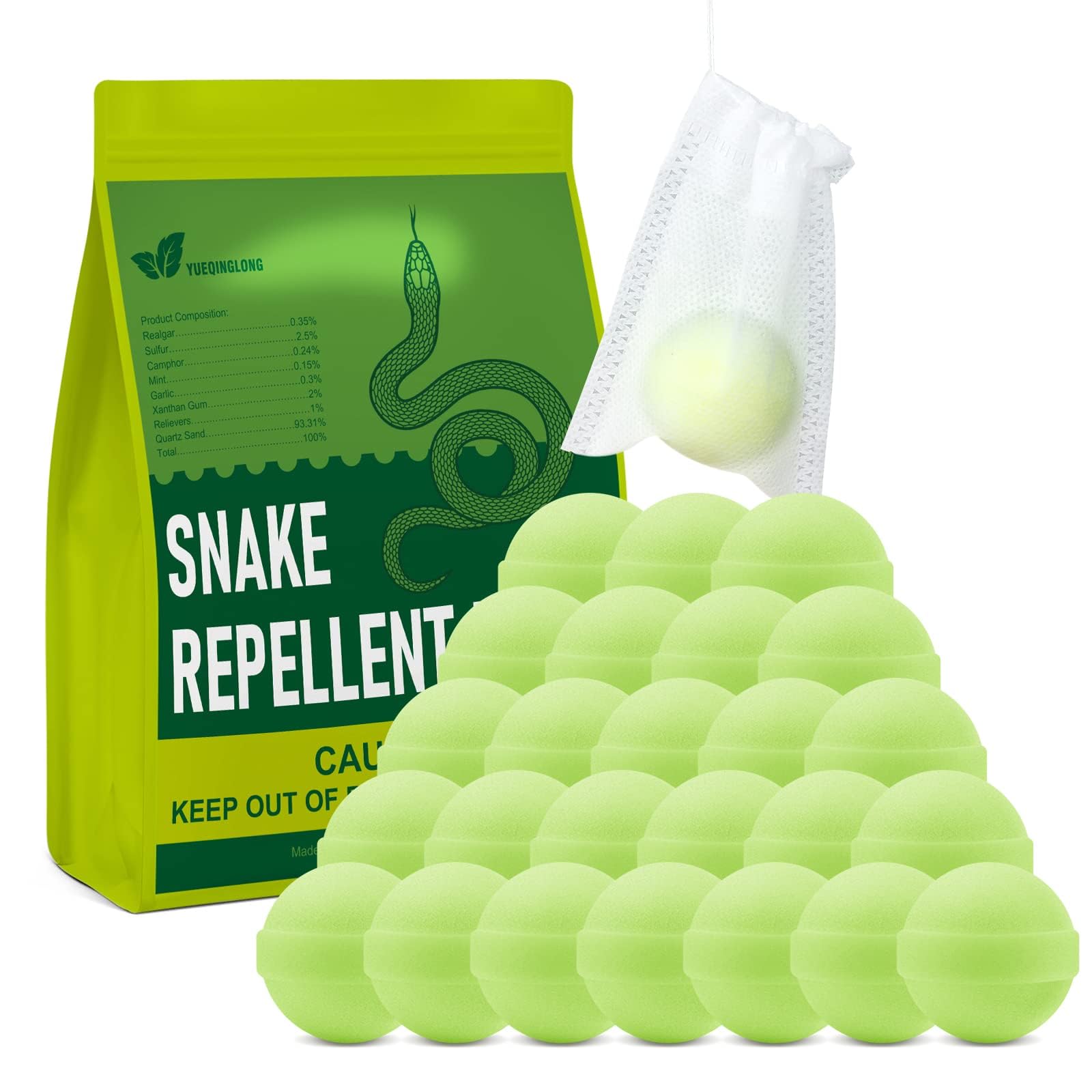YUEQINGLONG Snake Be Gone pack front view; compact protection for outdoors.