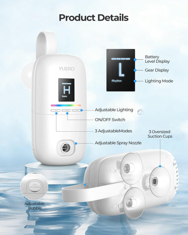 YUERO bath jets tub-massage-modes show adjustable speeds for targeted hydrotherapy benefits