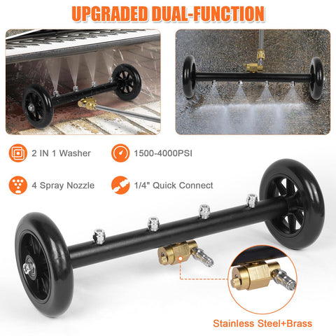 YUET 13-inch broom length designed for higher-pressure use.