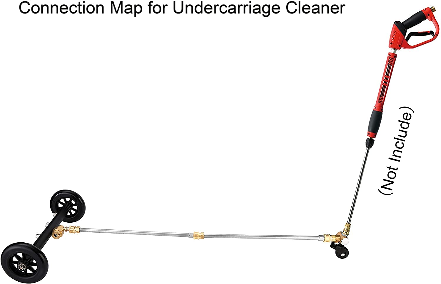 YUET 2-in-1 pressure washer undercarriage cleaner shows extended reach.