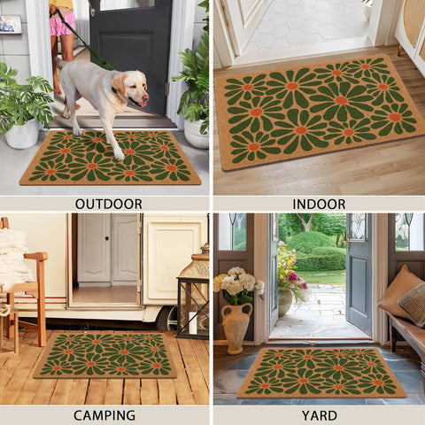yueyaer door mat back view reveals non-slip bottom for safe use.