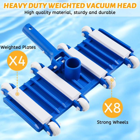 Yufafa heavy-duty 14-inch head tackles leaves and dirt in various pools