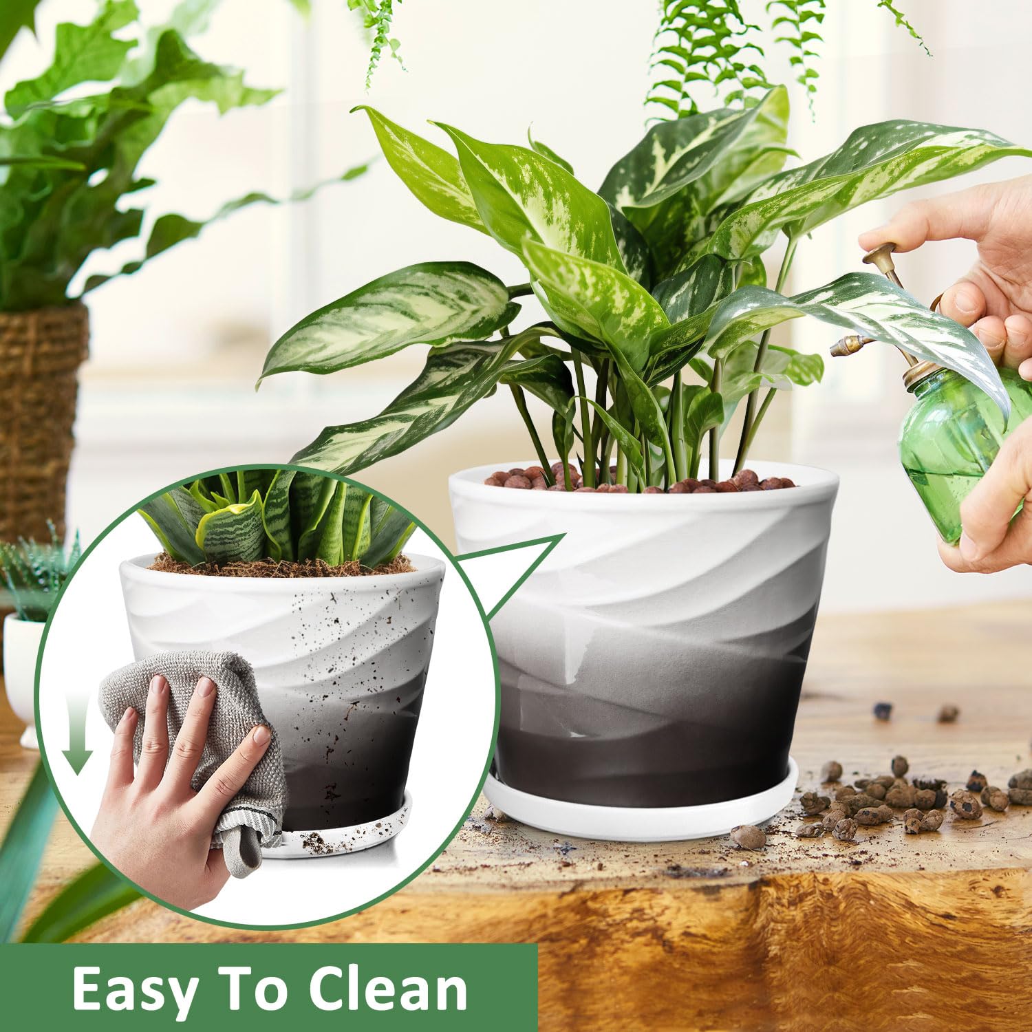 Outdoor-friendly YUFDA planter withstands sun and cold.