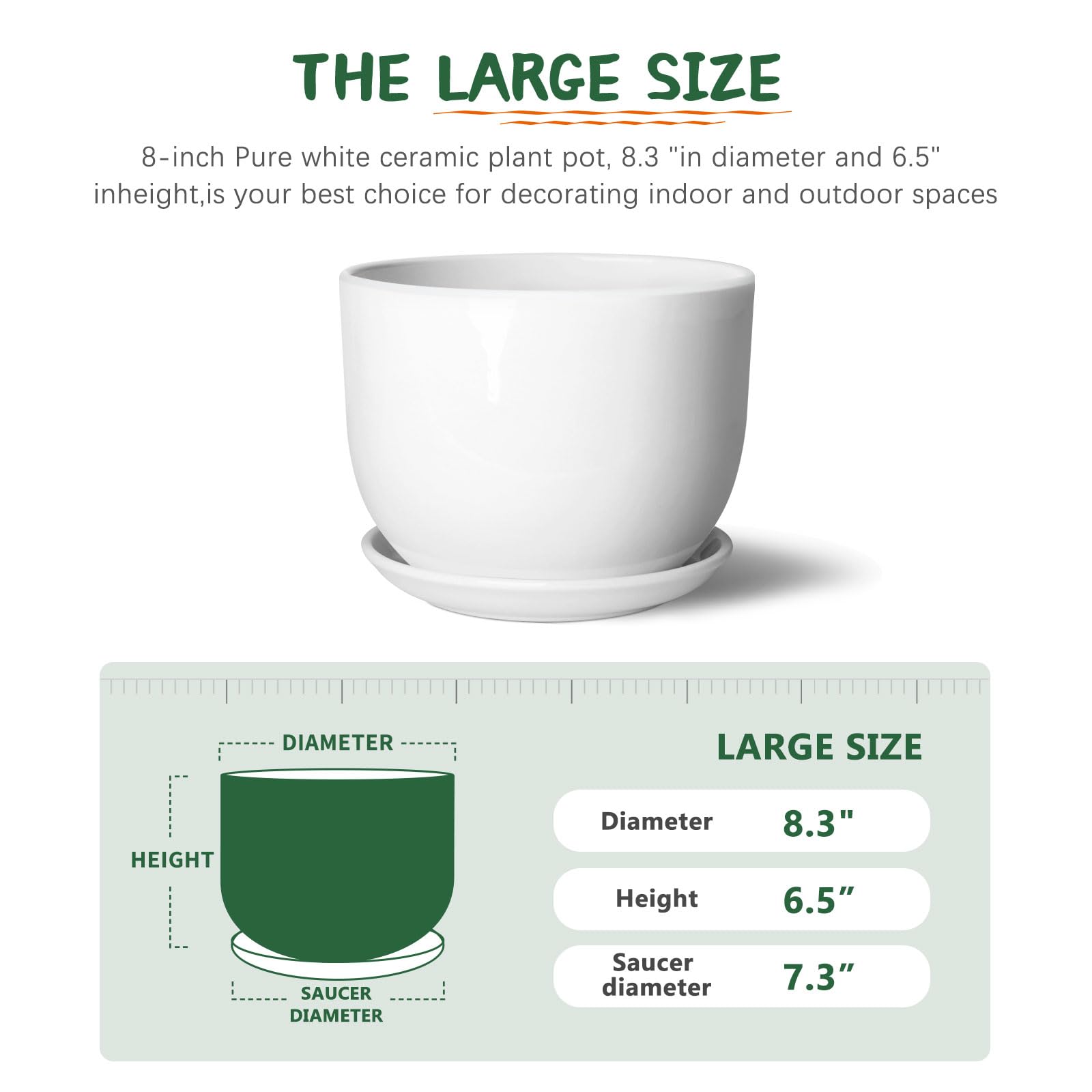 YUFDA planter showing drainage holes and separable saucer for stability.