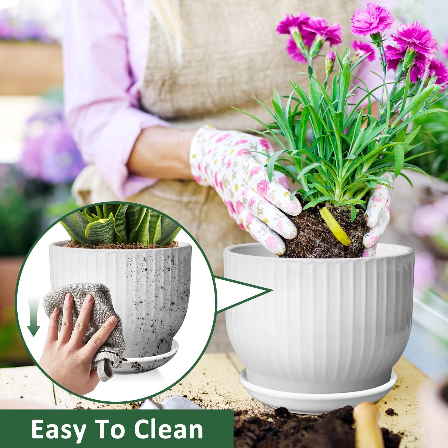 YUFDA durable ceramic construction for long-lasting decor.
