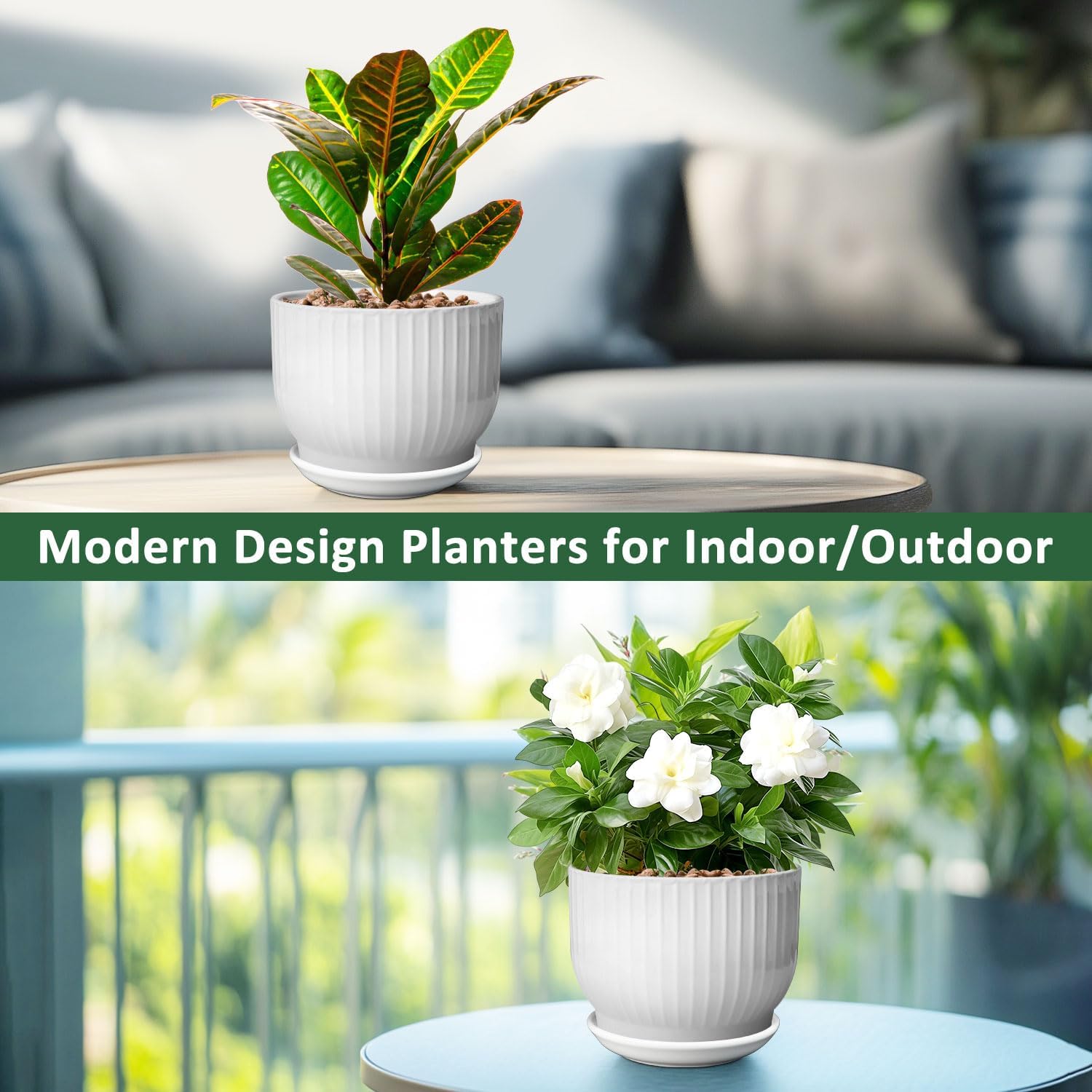 YUFDA large 8.3-inch diameter pot accommodates a variety of plants.