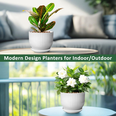 YUFDA large 8.3-inch diameter pot accommodates a variety of plants.