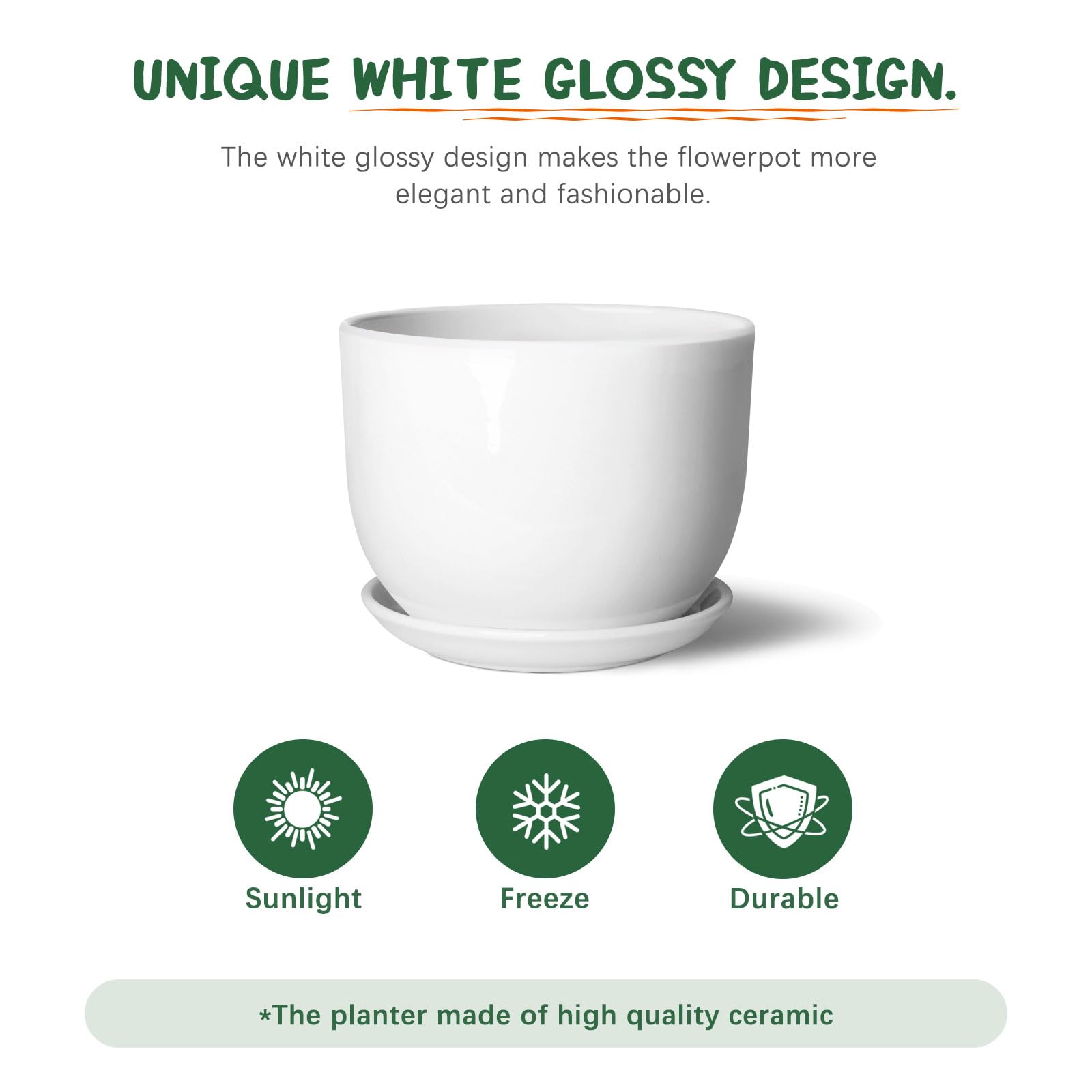 YUFDA minimalist white ceramic design complements modern home decor.