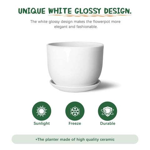 YUFDA minimalist white ceramic design complements modern home decor.