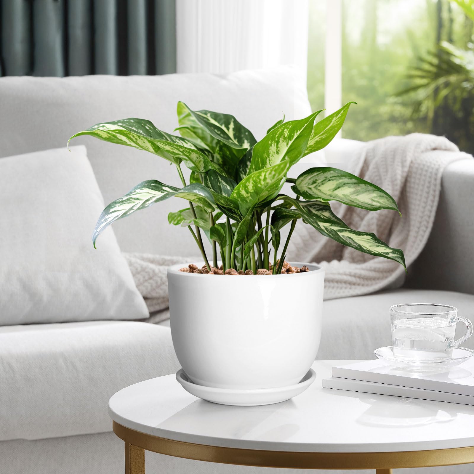 YUFDA stable base with separable saucer reduces tipping and mess.