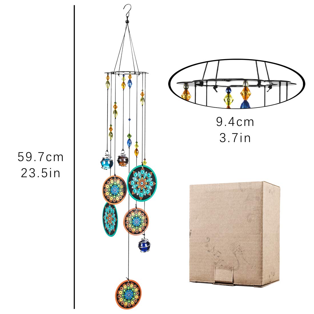 YU FENG wind chimes glass beads detail adds colorful sparkle